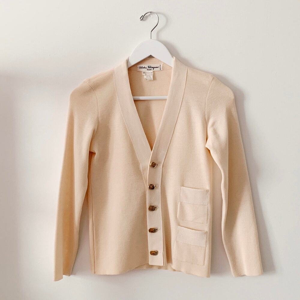 Vintage Salvatore Ferragamo Cardigan Size S - Picture 2 of 7
